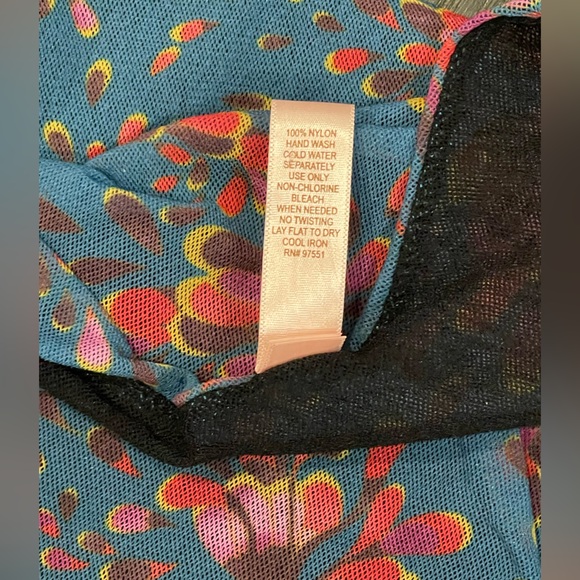 Sweet Pea by Staci Frati Sleeveless Mesh Floral Top Blouse Size Large - Picture 3 of 5